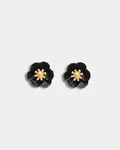 Flower Petite Earrings - Black