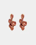 Leaf Marble Earrings - Brick Red