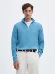Dane Knit Structure Half Zip - Blissful Blue