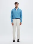 Dane Knit Structure Half Zip - Blissful Blue