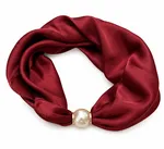 scarf med pärlknäppning - Burgundy