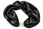 scarf med pärlknäppning - Black