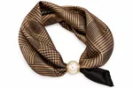 Scarfs med pärlknäppning  - Taupe