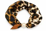 Scarfs med pärlknäppning - Camel Leo