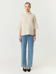 Emilia 2/4 Wool Knit Pullover  - Sandshell