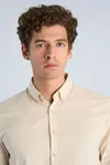 Fine Corduroy Shirt - Lt Stone
