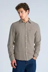 Soft Houndtooth Shirt - Dk Brown