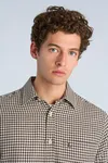Soft Houndtooth Shirt - Dk Brown