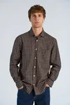 Brushed Check Shirt - Brown