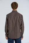 Brushed Check Shirt - Brown