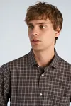 Brushed Check Shirt - Brown