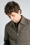 Houndstooth Overshirt - Dk Brown Mix