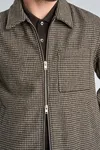 Houndstooth Overshirt - Dk Brown Mix