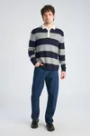 Rugby Polo Jumper - Dk Navy
