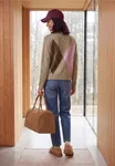Big Argyle Cosy Roundneck Sweater - Creamy Mocha Melange          