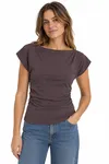 Merlano Boatneck Top - Raisin
