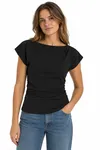 Merlano Boatneck Top - Black Beauty