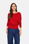 Mila R-Neck Pullover - True Red