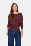 Mila R-Neck Pullover - Winetasting Melange