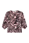 Ventia Blouse - Bordeaux/Zebra