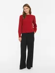 Nikolina O-Neck Knit Top  - Savvy Red Melange