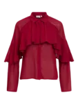 Gina Flounce Shirt - Red Dahlia