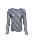 Kamma Mesh Blouse - Grey Tartan