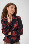Hope Blouse - Black/Red Flower
