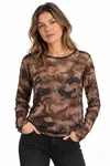 Tessan meshtopp med camouflageprint - Brown