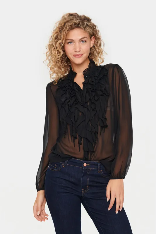 Liljasz Crinkle Ls Shirt - Black