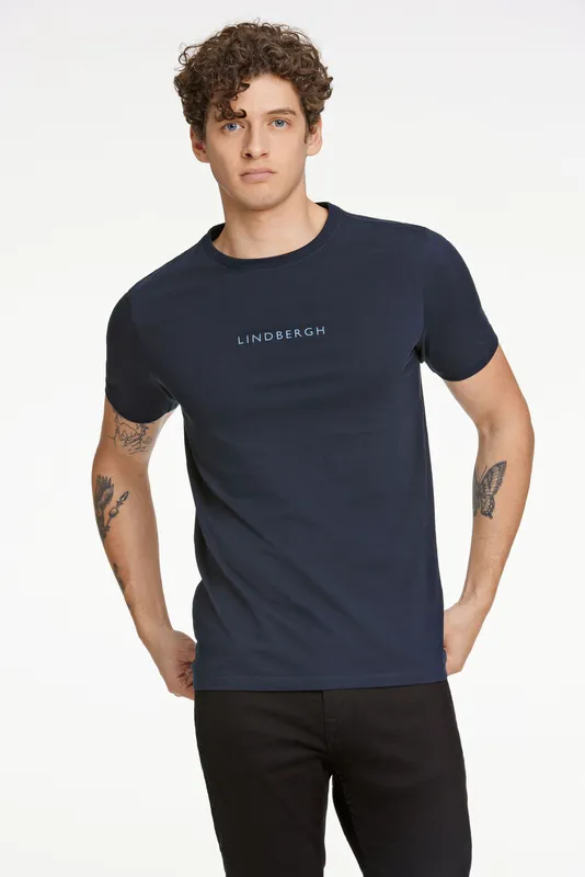 Lindbergh Print T-Shirt - Navy