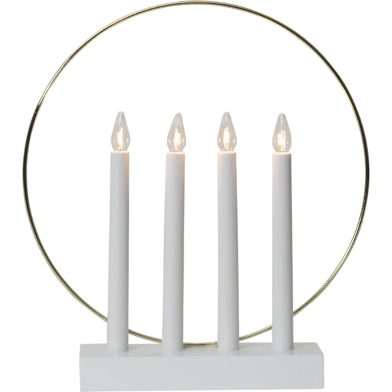 Ljusstake Glossy Vit/guld - Gold