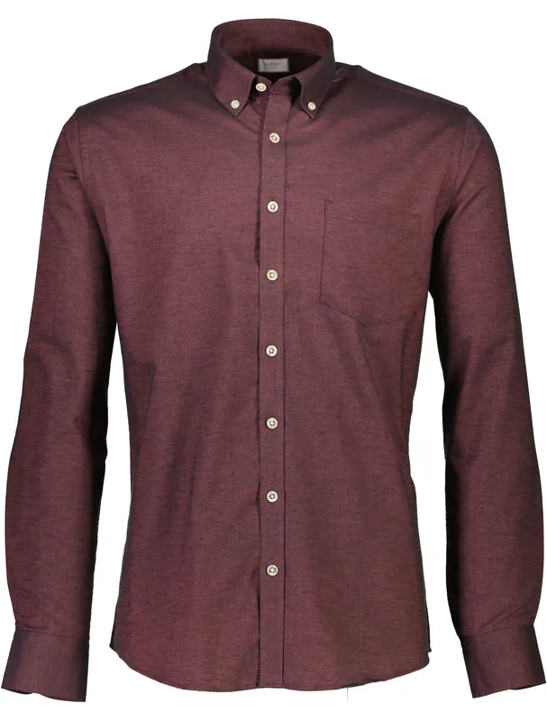 Stretchig Oxfordskjorta - Deep Red Mix