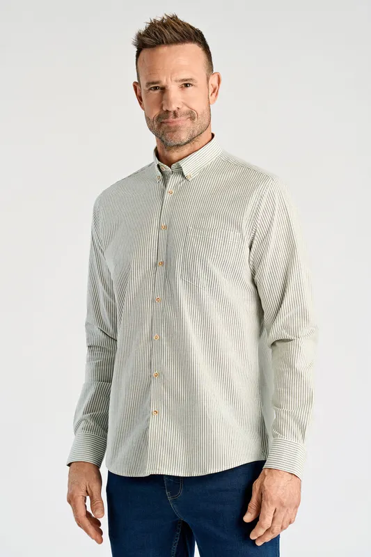 Oxfordskjorta Striped Superflex - Lt Army