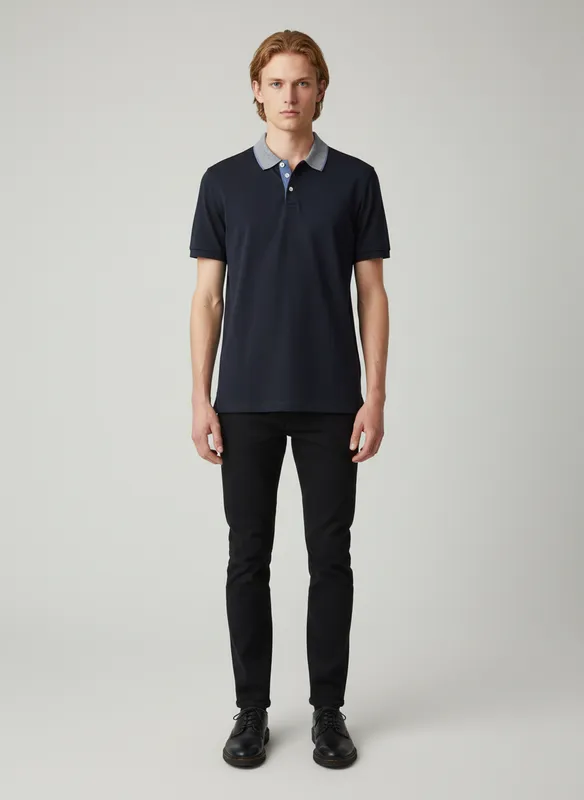 Klassisk Plain Polo - Navy