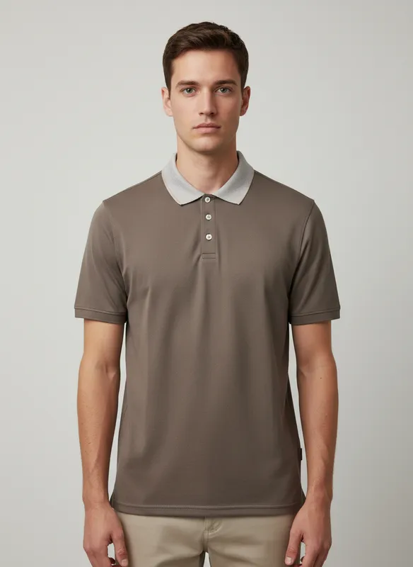 Klassisk Plain Polo - Brown