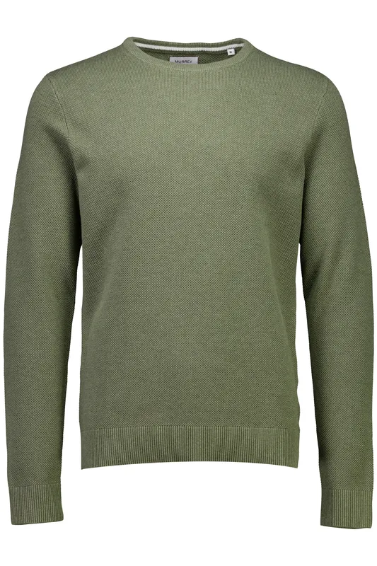 Stickad Tröja - Lt Army Mel