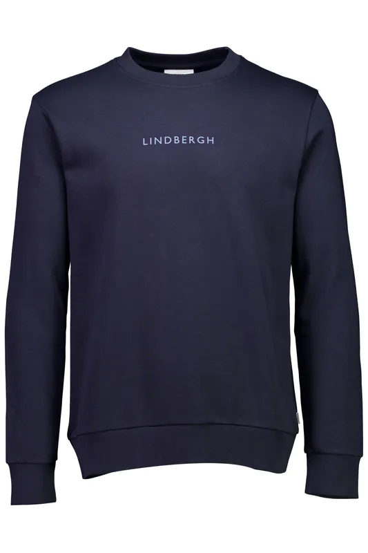 Logo Chest Print O-neck sweatshirt - Navy