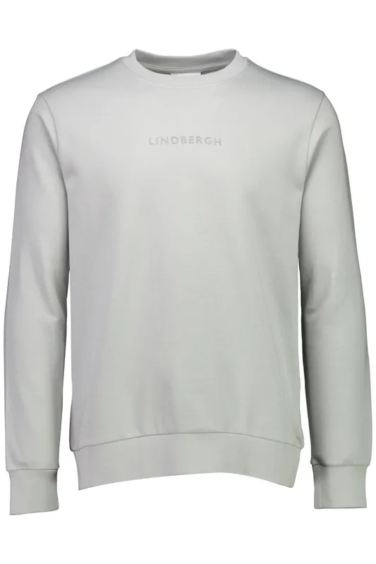 Logo Chest Print O-neck sweatshirt - Soft Grey