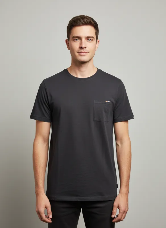 Enfärgad T-shirt - Black