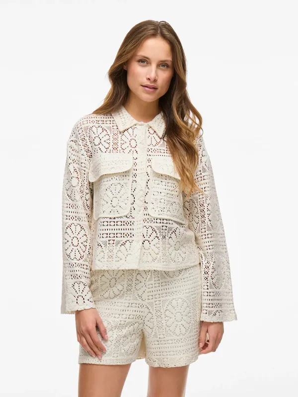 Merinda Crochet Cardigan - Birch