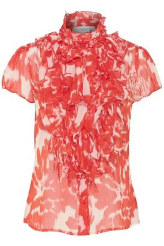 Liljasz Crinkle Shirt - Poinciana Water Blooms