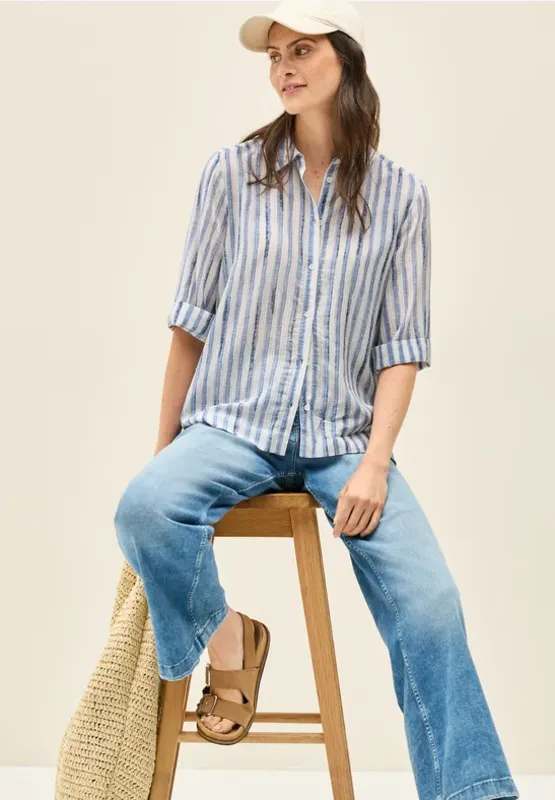 Randig Skjortblus - Urban Navy Blue               
