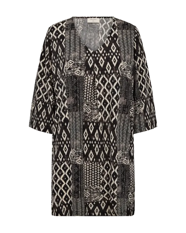 Mönstrad Tunika - Black W. Rainy Day