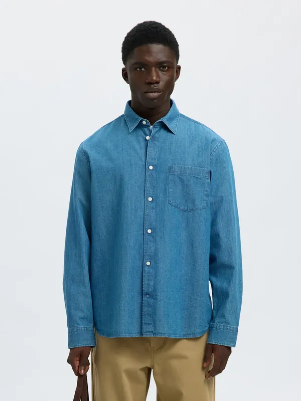 Jeansskjorta - Medium Blue Denim