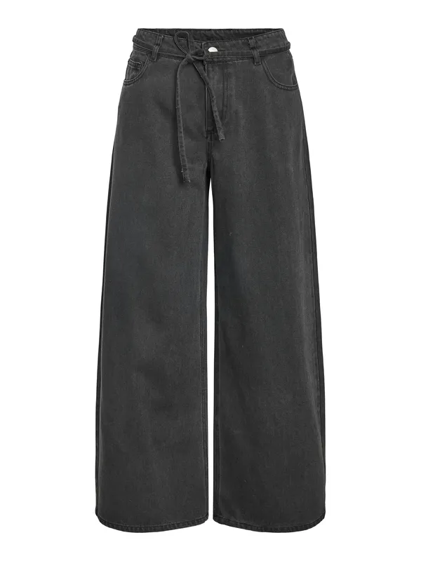 Vida Jeans Med Knytdetalj - Dark Grey Denim