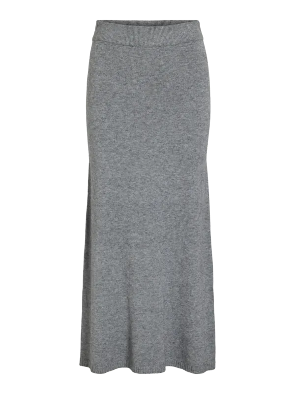 Stickad Långkjol - Medium Grey Melange
