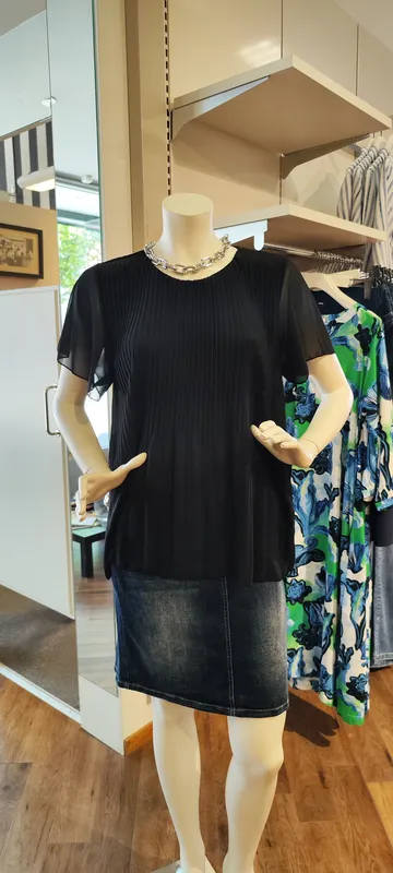Plisserad Topp - Black