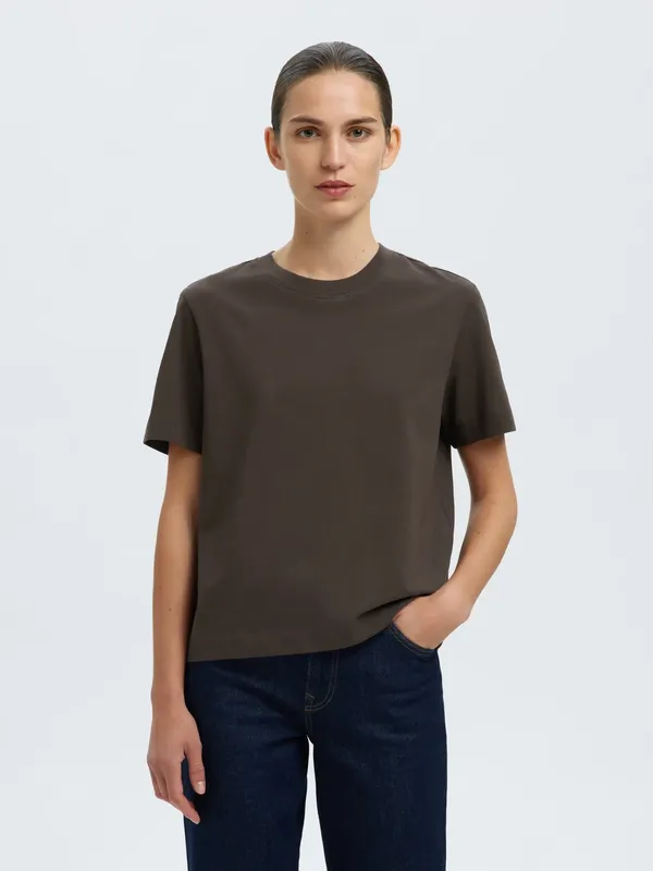 Boxy T-shirt - Delicioso/Brown