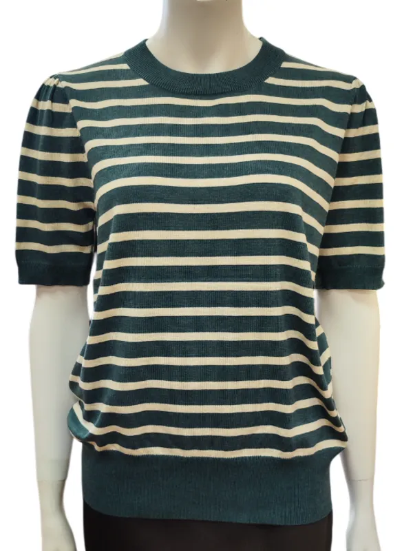 Milasz Ss Striped Pullover - June Brown Rice Stripe